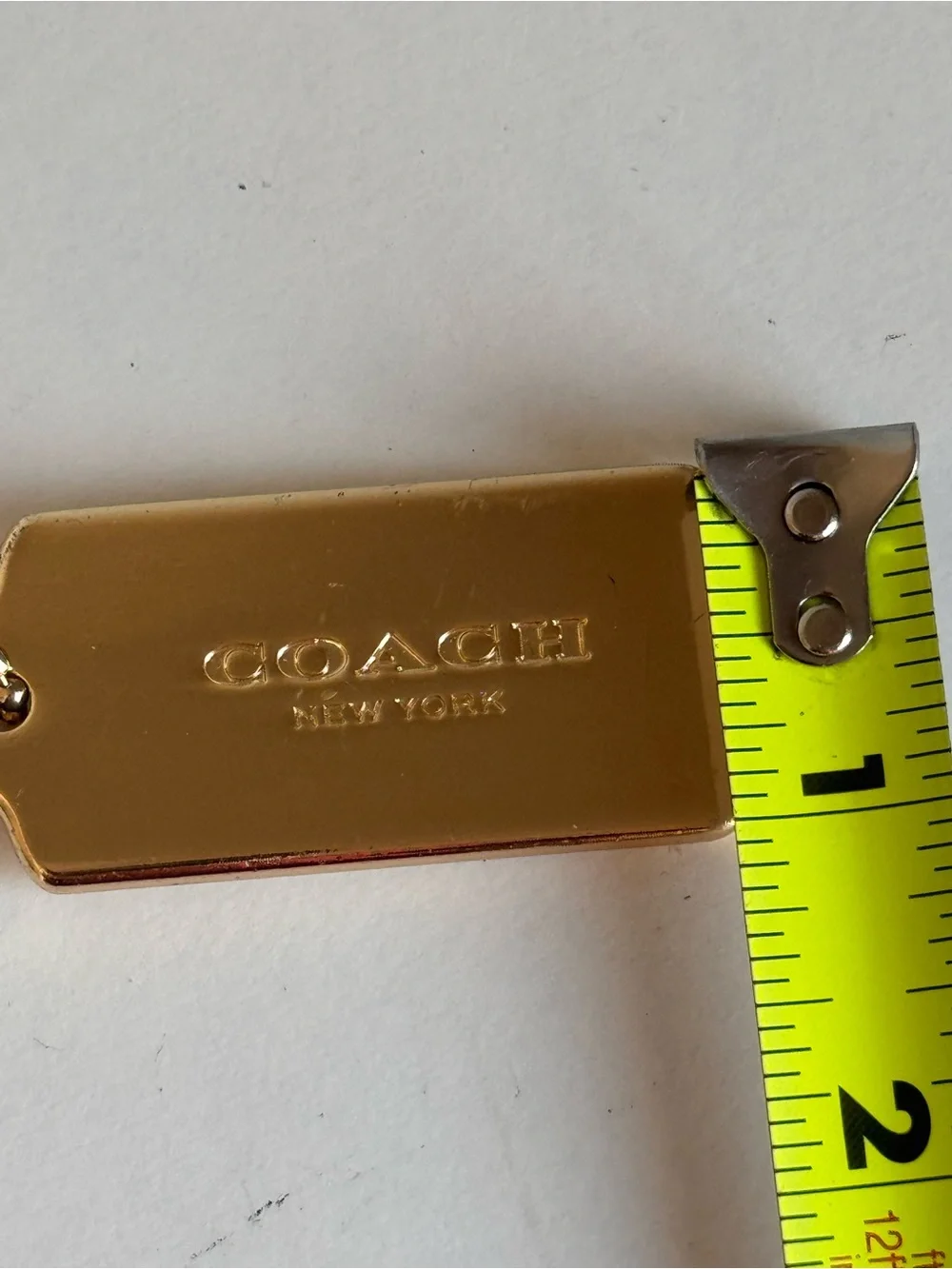 Coach Gold-Tone Tag Keychain Bag Hang Tag Authentic